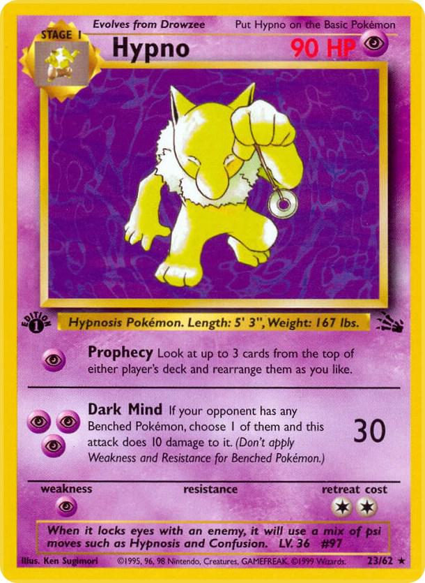 Hypno (23) 23/62 card from Fossil