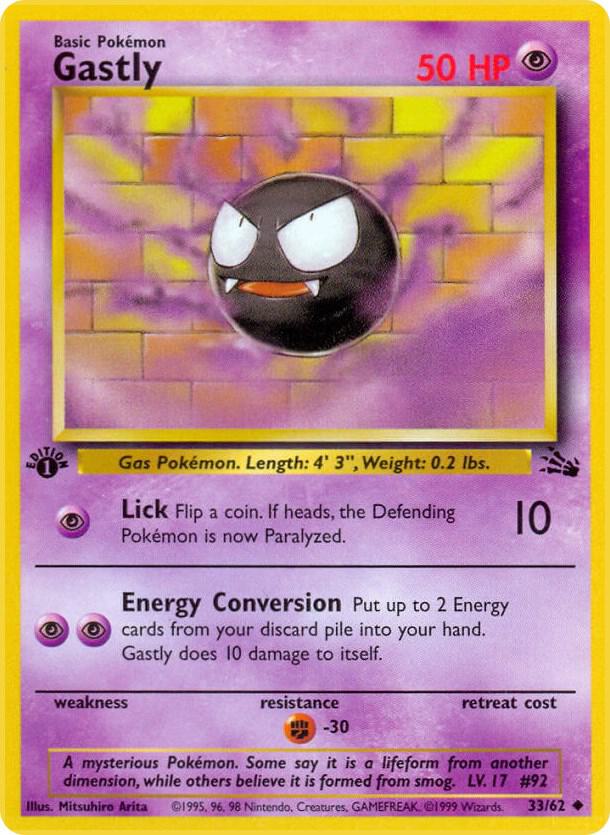 Gastly 33/62 card from Fossil