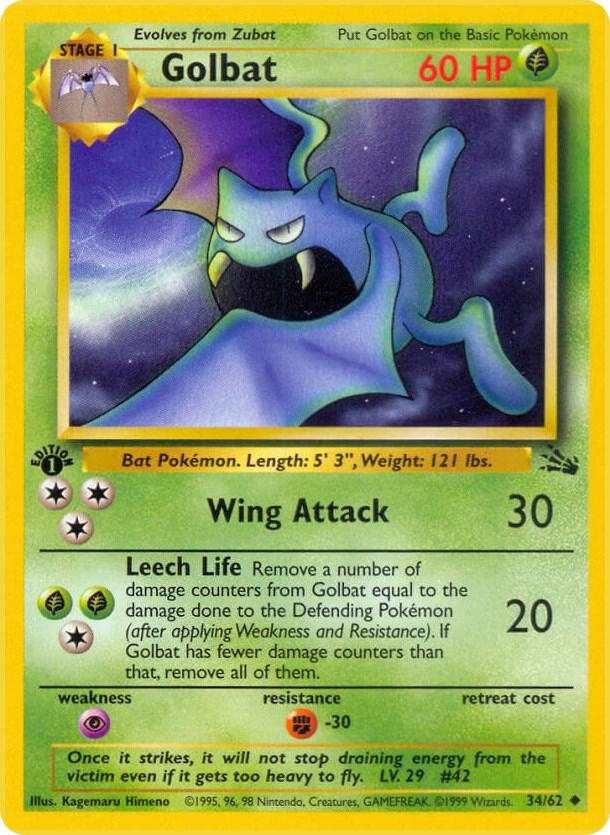 Golbat 34/62 card from Fossil