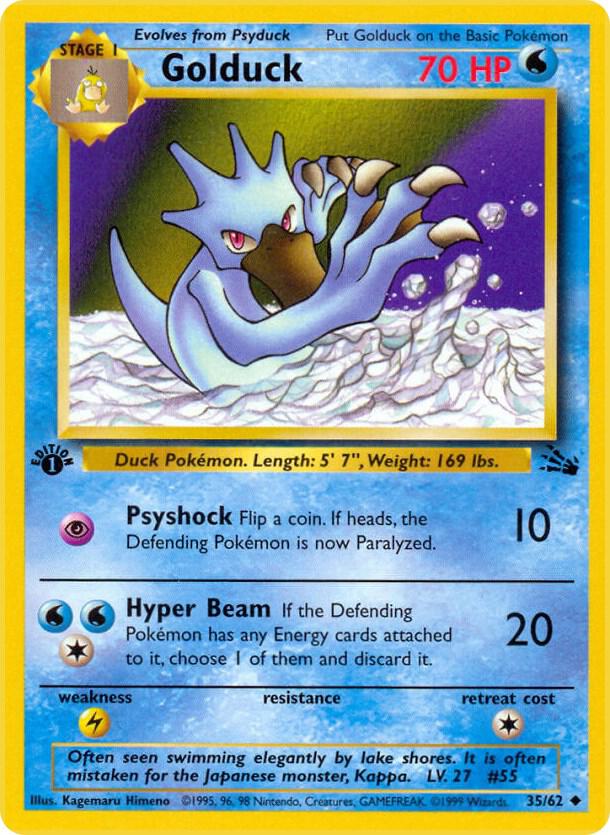 Golduck 35/62 card from Fossil