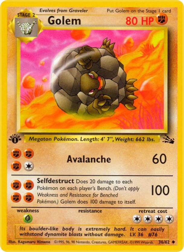 Golem 36/62 card from Fossil