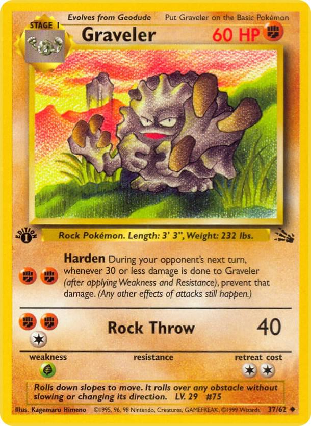 Graveler 37/62 card from Fossil