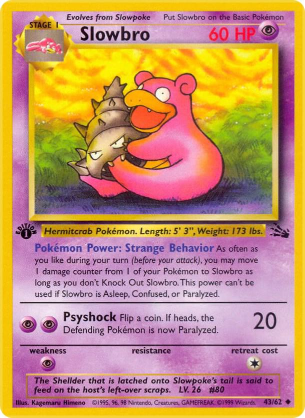 Slowbro 43/62 card from Fossil