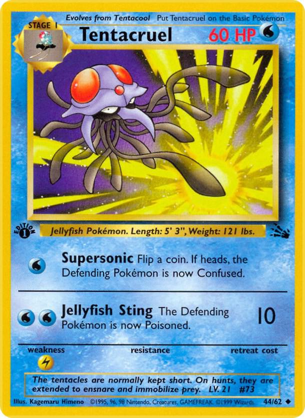 Tentacruel 44/62 card from Fossil