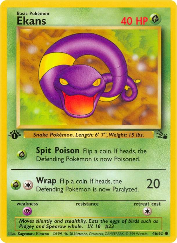 Ekans 46/62 card from Fossil