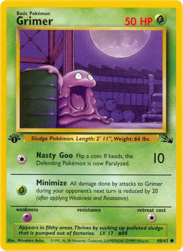 Grimer 48/62 card from Fossil