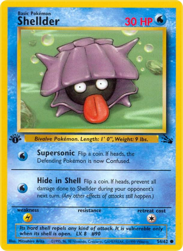 Shellder 54/62 card from Fossil