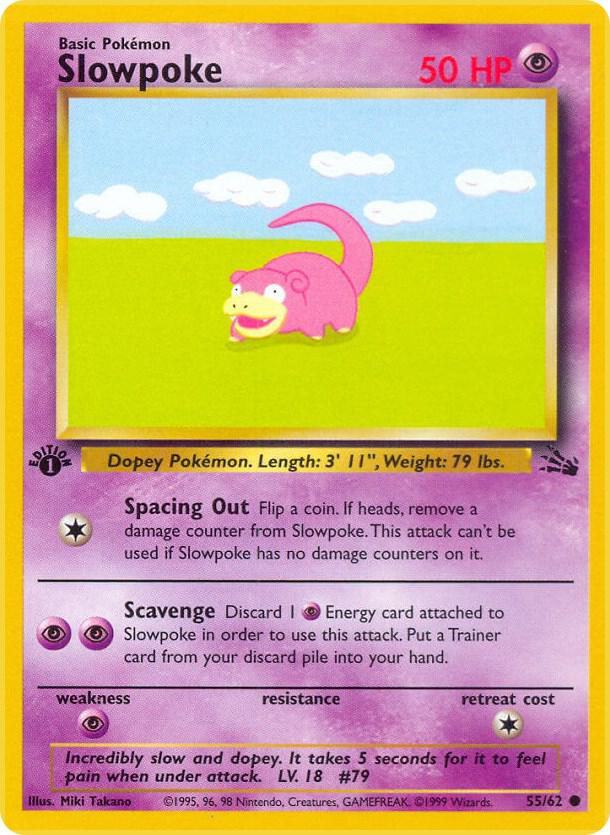 Slowpoke 55/62 card from Fossil