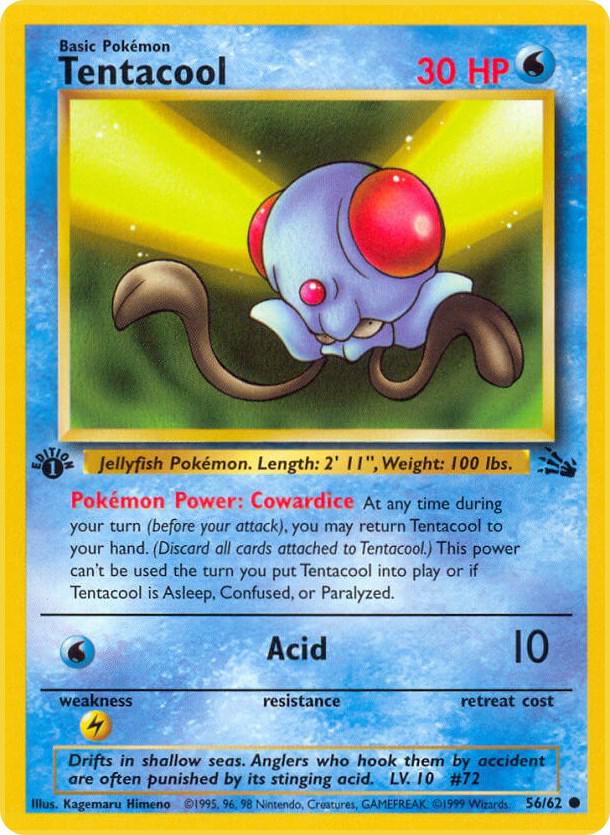 Tentacool 56/62 card from Fossil
