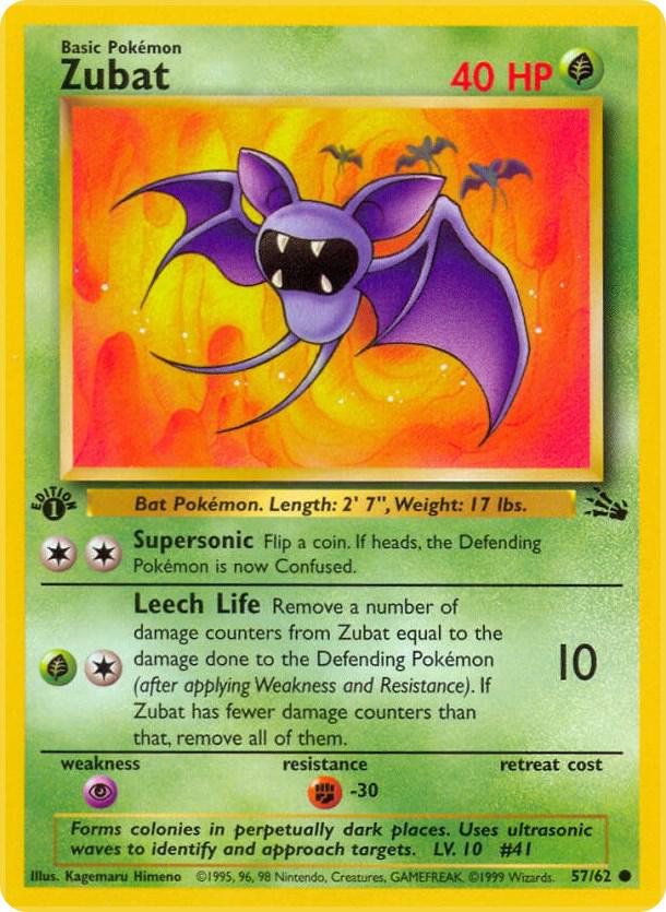 Zubat 57/62 card from Fossil