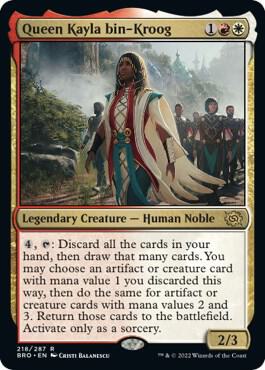 Queen Kayla bin-Kroog 218 card from The Brothers' War