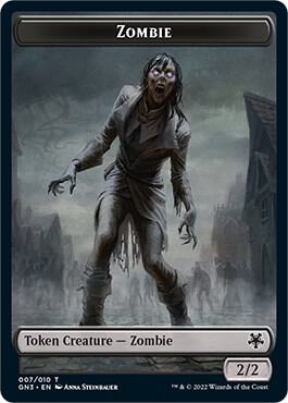 Zombie // Treasure Double-Sided Token 7 // 10 card from Magic Game Night: Free-For-All
