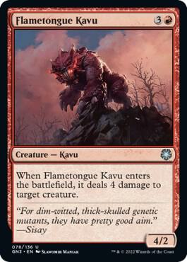 Flametongue Kavu 78 card from Magic Game Night: Free-For-All