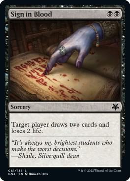 Sign in Blood 61 card from Magic Game Night: Free-For-All