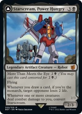 Starscream, Power Hungry 5 card from Universes Beyond: Transformers