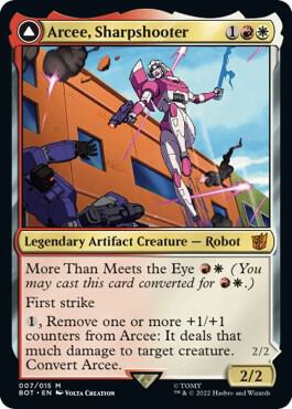 Arcee, Sharpshooter 7 card from Universes Beyond: Transformers
