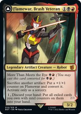 Flamewar, Brash Veteran 10 card from Universes Beyond: Transformers