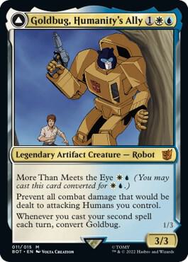 Goldbug, Humanity's Ally 11 card from Universes Beyond: Transformers