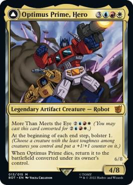 Optimus Prime, Hero 13 card from Universes Beyond: Transformers