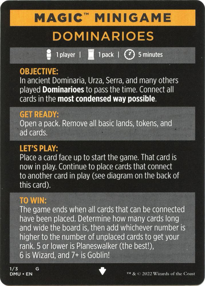 Magic Minigame: Dominarioes 1 card from Dominaria United