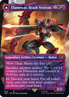 Flamewar, Brash Veteran (Shattered Glass) 24 card from Universes Beyond: Transformers