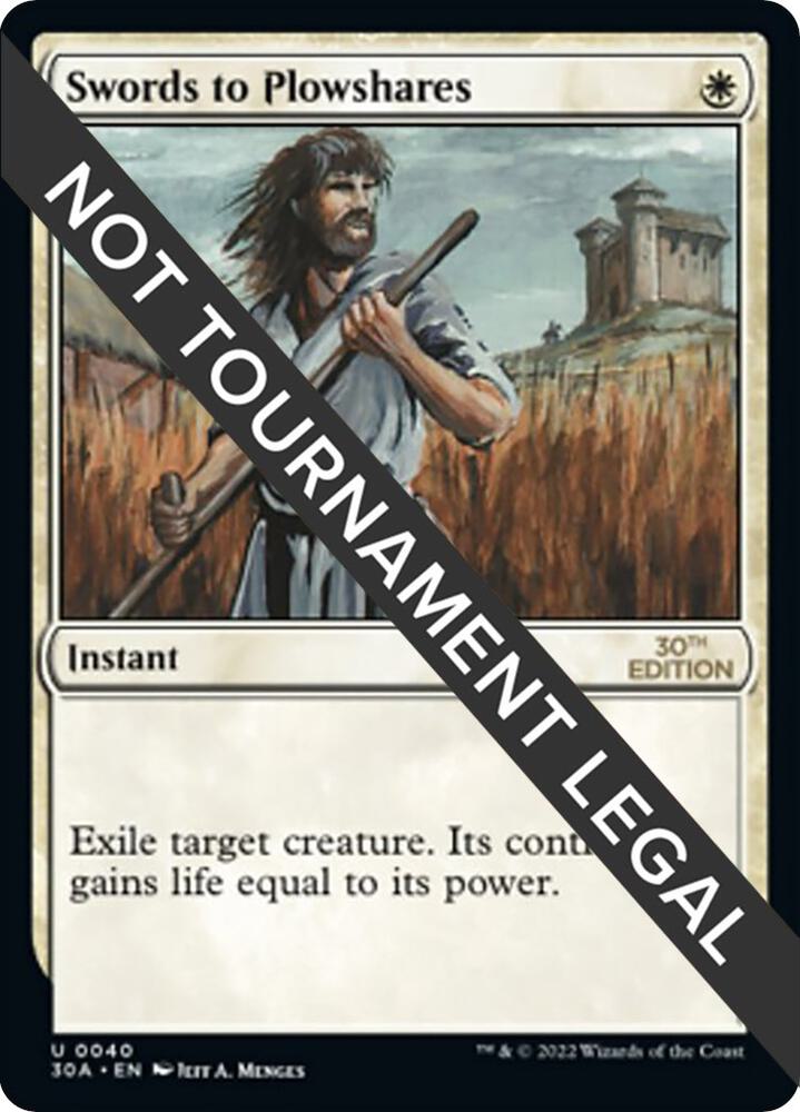 Swords to Plowshares 40 card from 30th Anniversary Edition