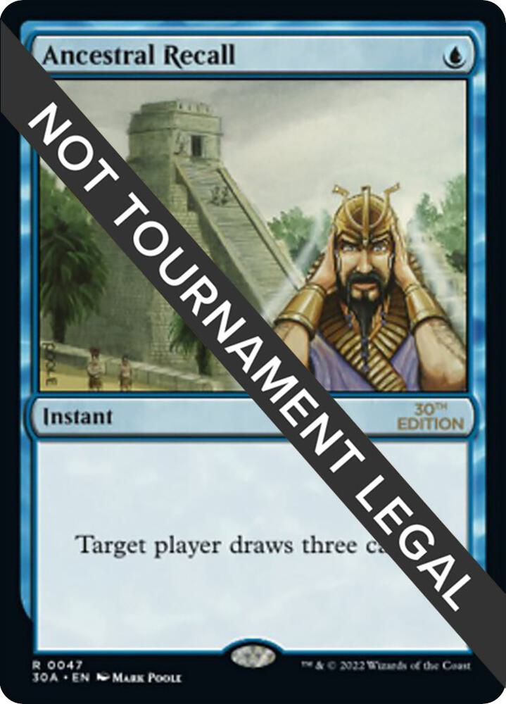 Ancestral Recall 47 card from 30th Anniversary Edition