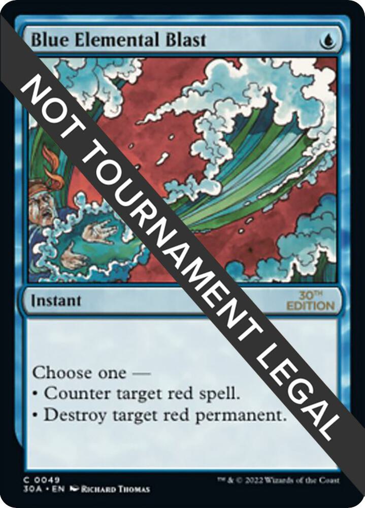 Blue Elemental Blast 49 card from 30th Anniversary Edition