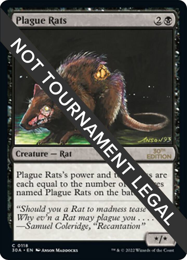 Plague Rats 118 card from 30th Anniversary Edition
