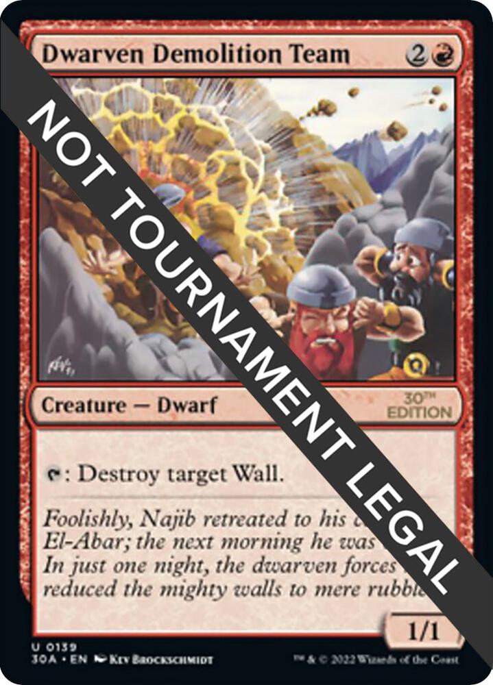 Dwarven Demolition Team 139 card from 30th Anniversary Edition