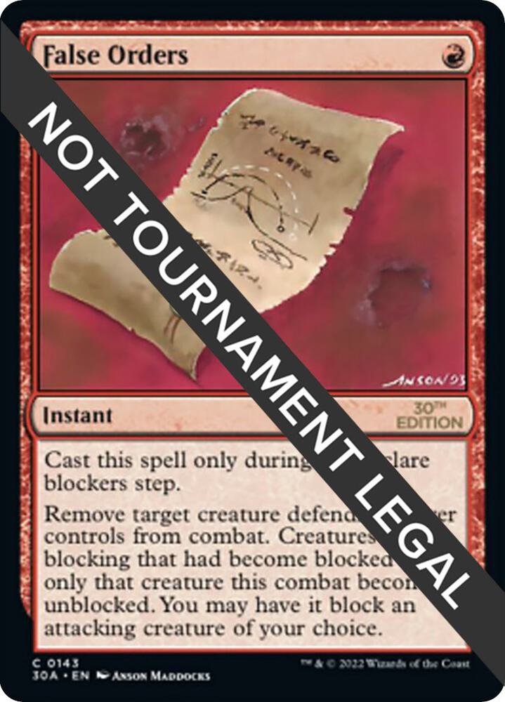 False Orders 143 card from 30th Anniversary Edition