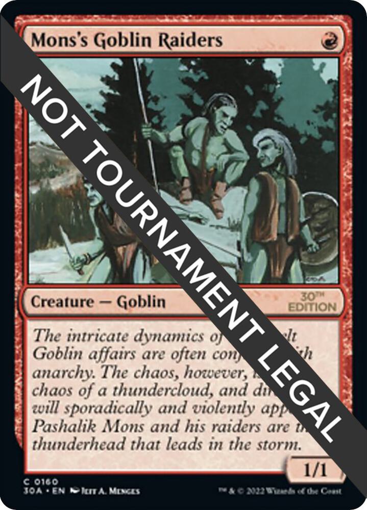 Mons's Goblin Raiders 160 card from 30th Anniversary Edition