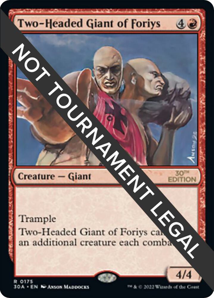Two-Headed Giant of Foriys 175 card from 30th Anniversary Edition