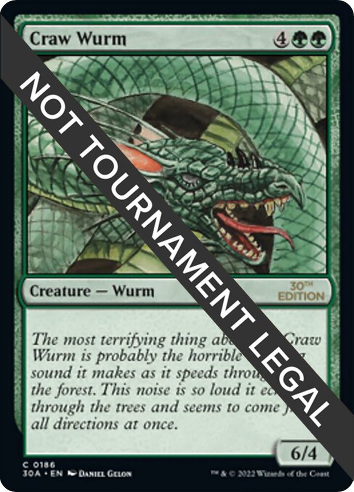 Craw Wurm 186 card from 30th Anniversary Edition