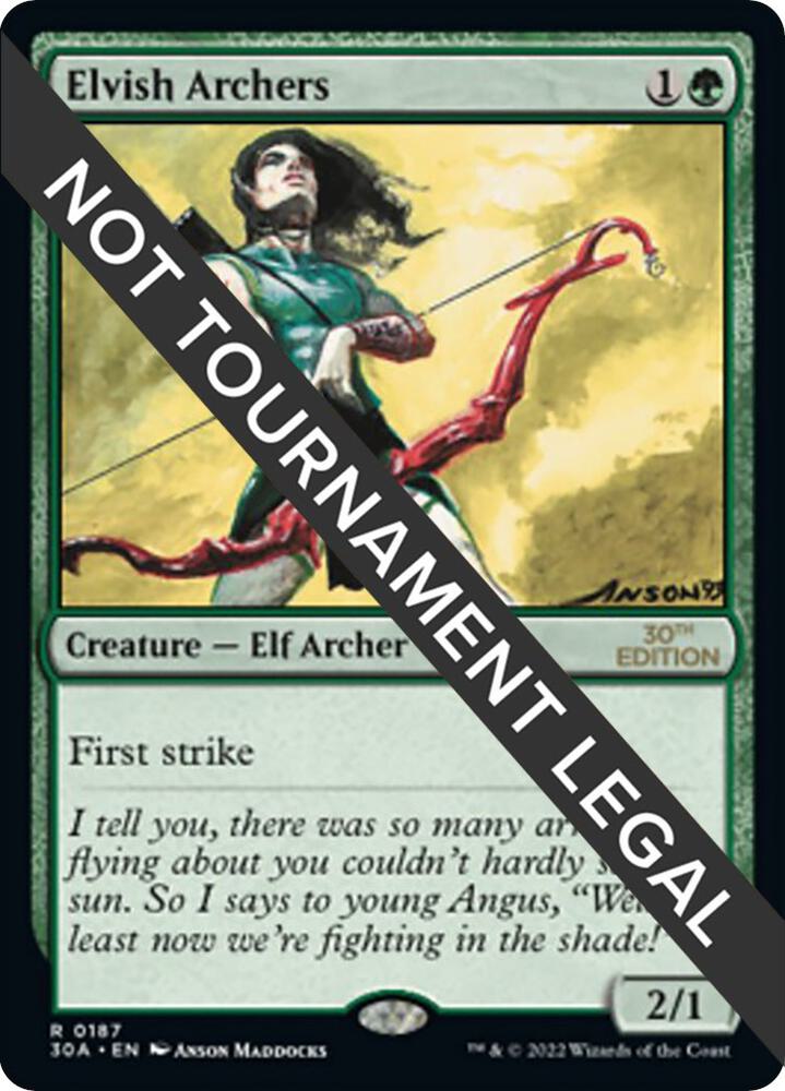 Elvish Archers 187 card from 30th Anniversary Edition