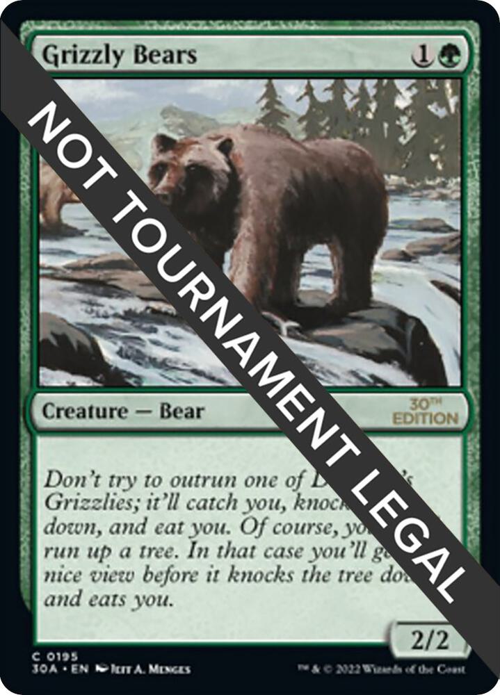 Grizzly Bears 195 card from 30th Anniversary Edition