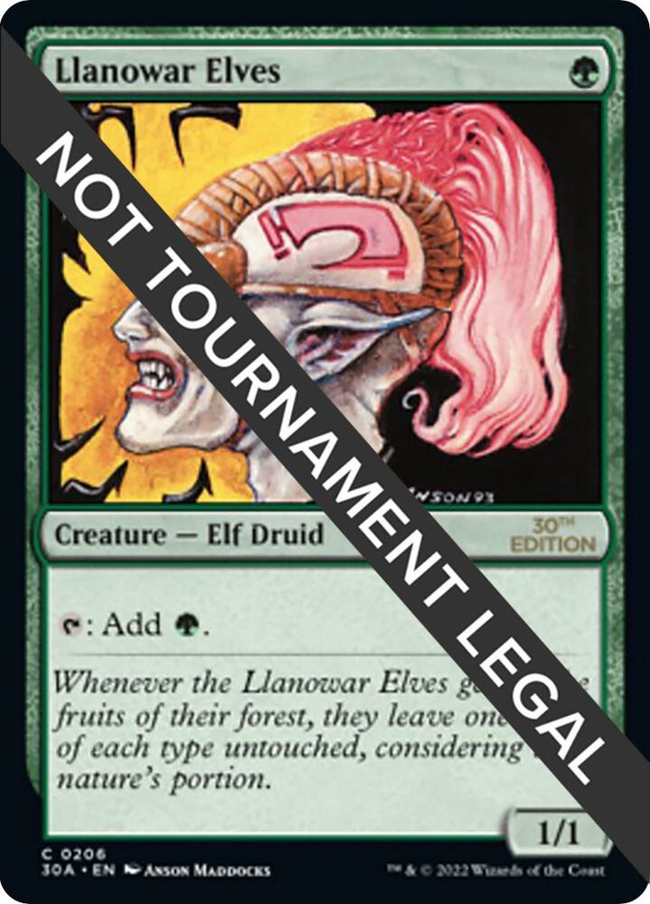 Llanowar Elves 206 card from 30th Anniversary Edition