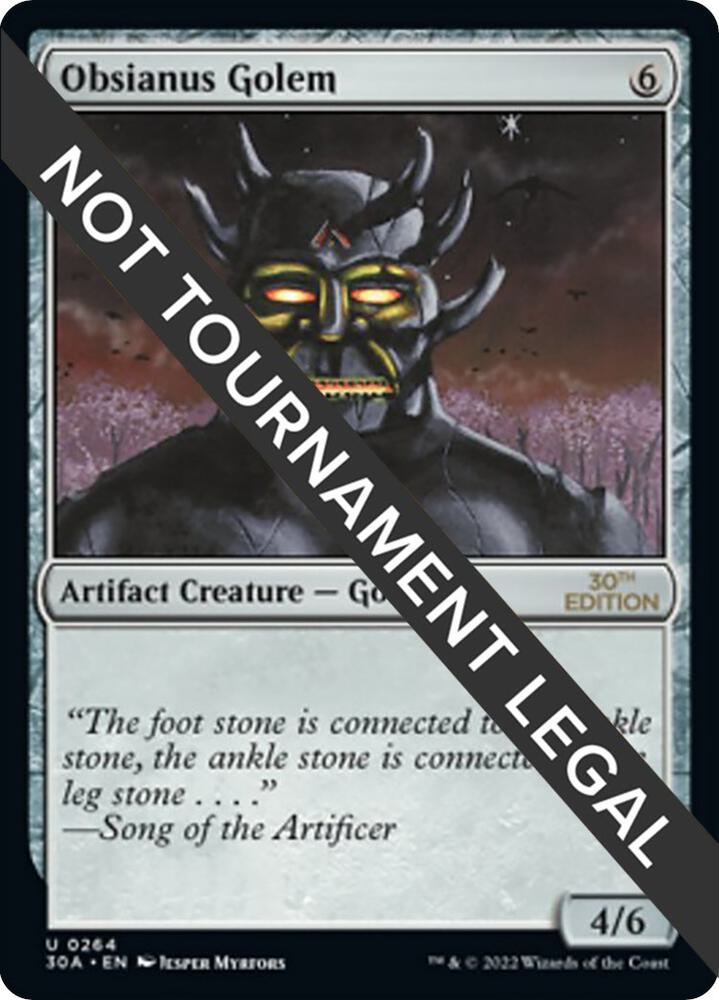 Obsianus Golem 264 card from 30th Anniversary Edition