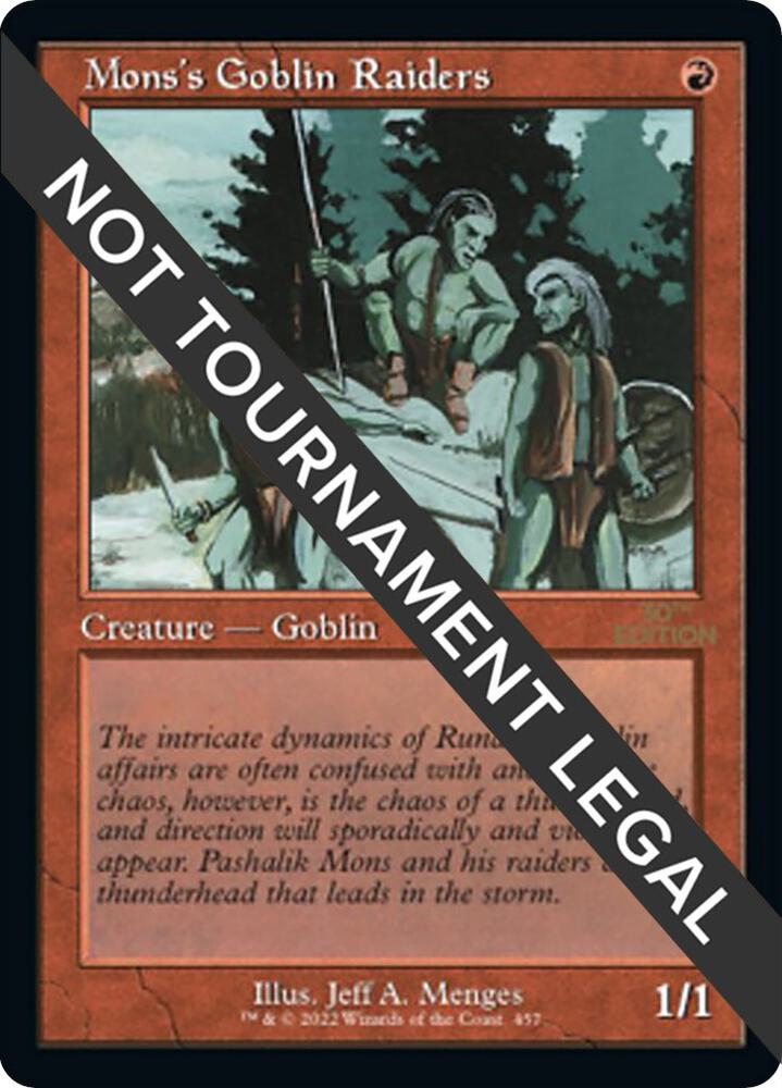 Mons's Goblin Raiders (Retro Frame) 457 card from 30th Anniversary Edition