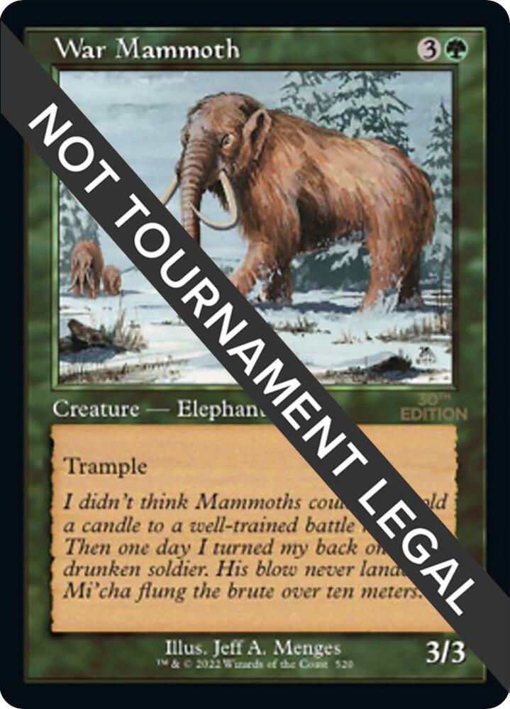 War Mammoth (Retro Frame) 520 card from 30th Anniversary Edition