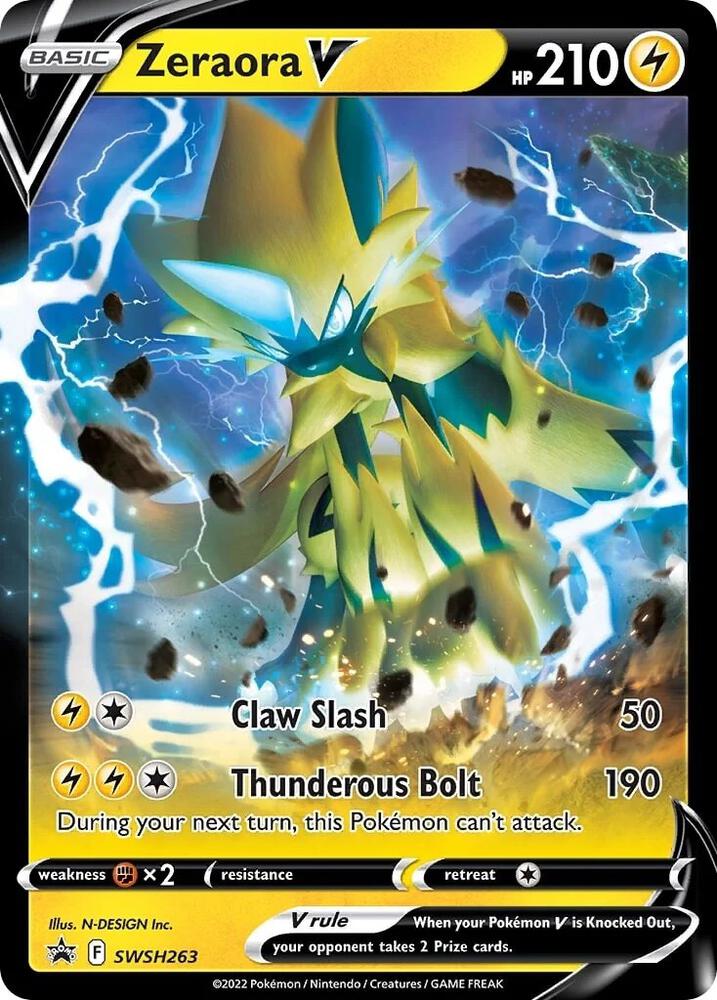 Zeraora V SWSH263 card from SWSH: Sword & Shield Promo Cards