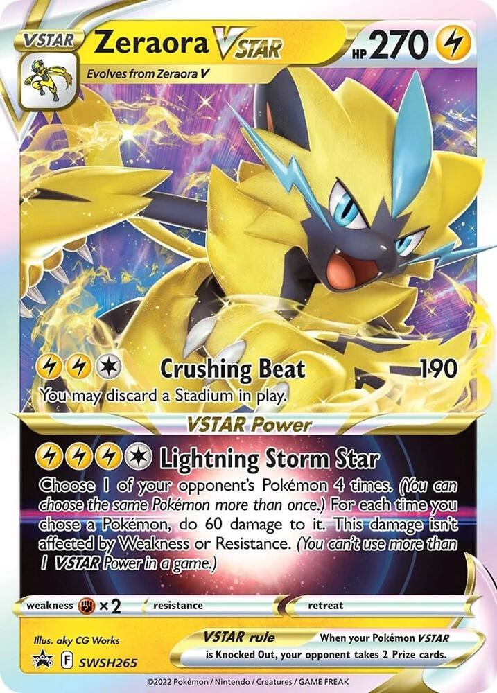 Zeraora VSTAR SWSH265 card from SWSH: Sword & Shield Promo Cards