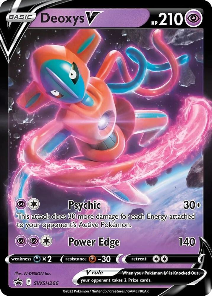 Deoxys V SWSH266 card from SWSH: Sword & Shield Promo Cards