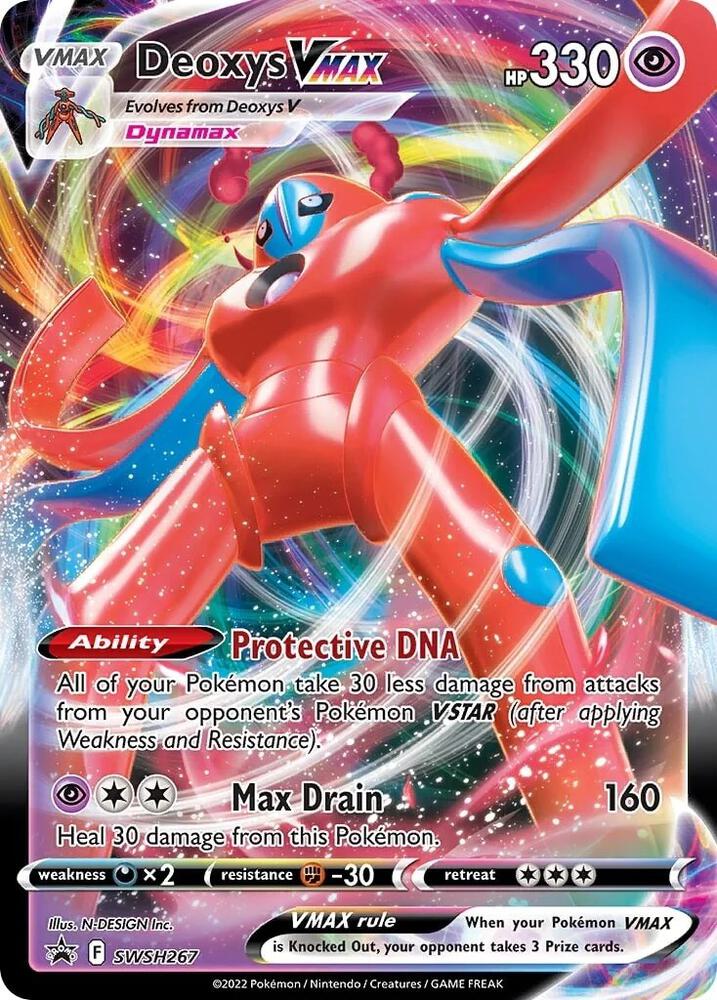 Deoxys VMAX SWSH267 card from SWSH: Sword & Shield Promo Cards
