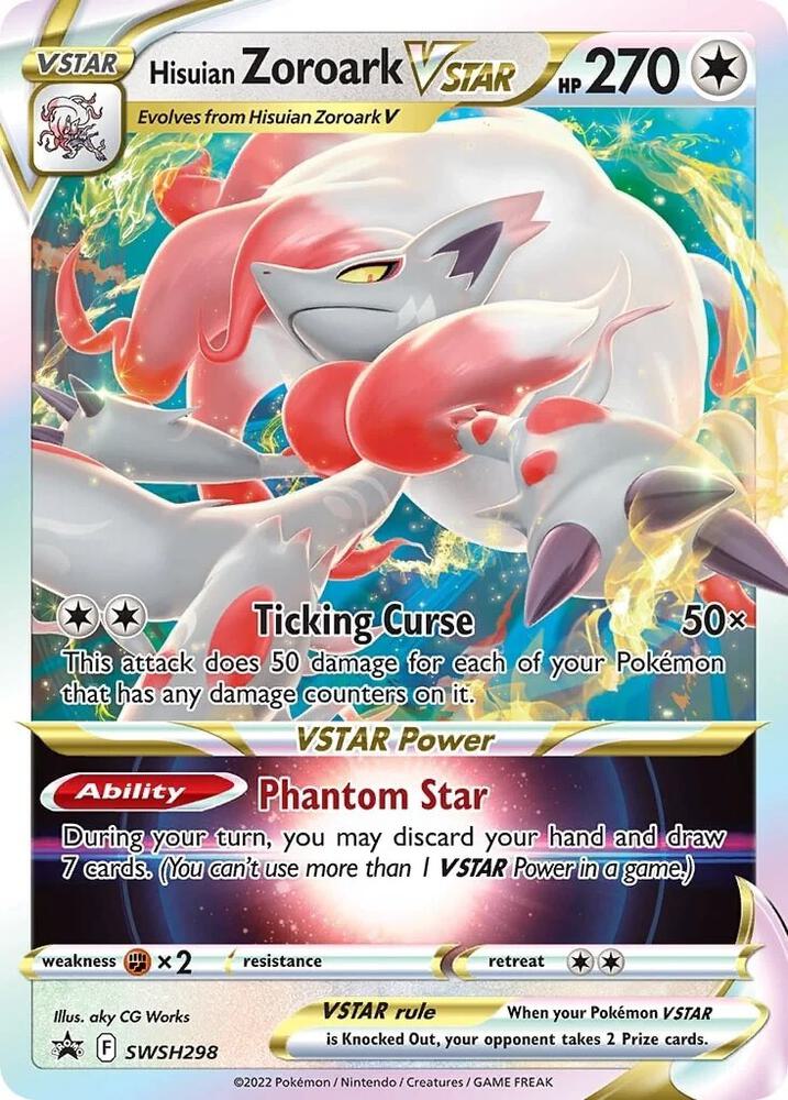 Hisuian Zoroark VSTAR SWSH298 card from SWSH: Sword & Shield Promo Cards