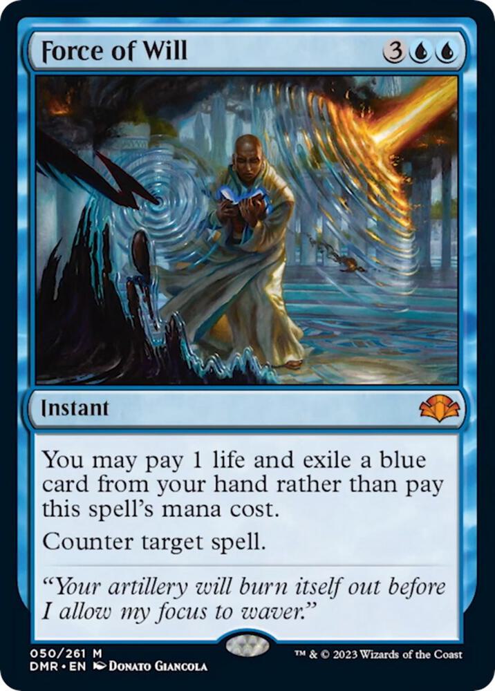 Force of Will 50 card from Dominaria Remastered
