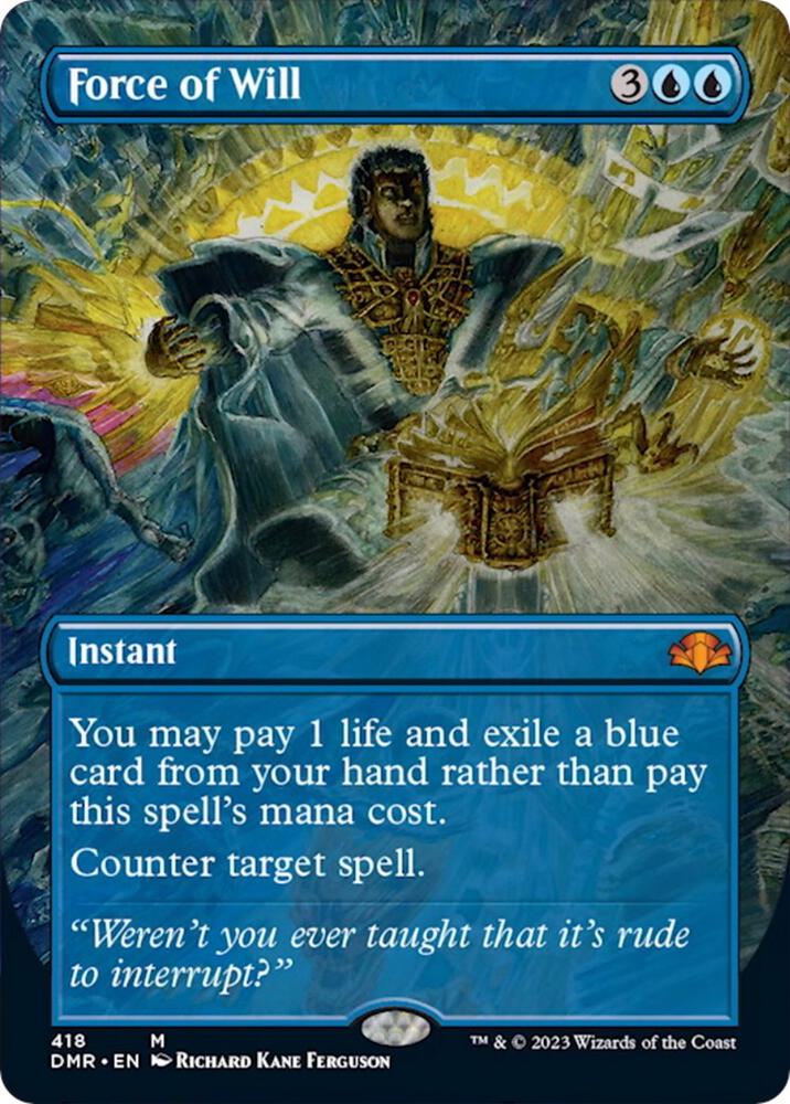 Force of Will (Borderless) 418 card from Dominaria Remastered