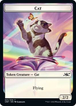 Cat // Treasure (12) Double-sided Token card from Unfinity