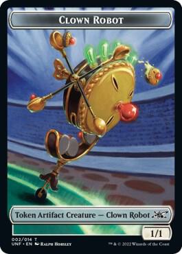 Clown Robot (002) // Treasure (012) Double-sided Token card from Unfinity