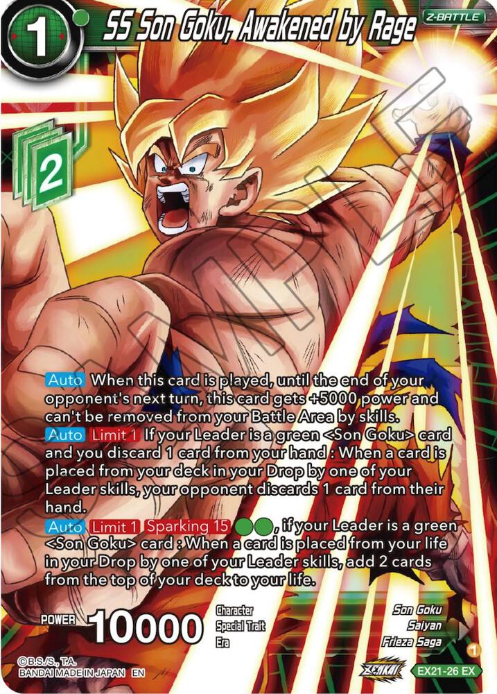 SS Son Goku, Awakened by Rage EX21-26 card from 5th Anniversary Set